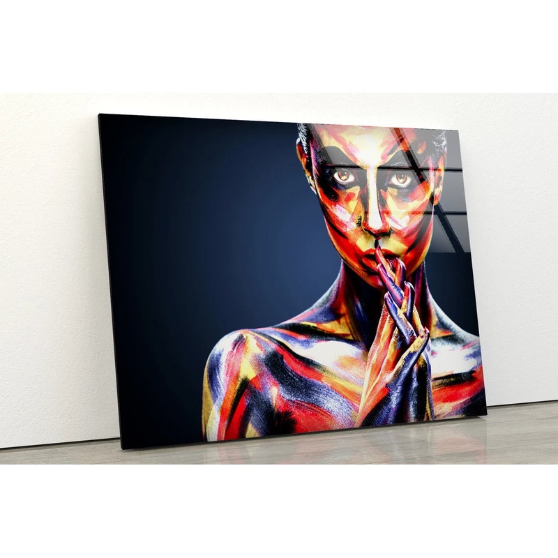 Girl with Body Makeup Photograph Acrylic Glass Print Tempered Glass Wall Art 100% Made in Australia Ready to Hang