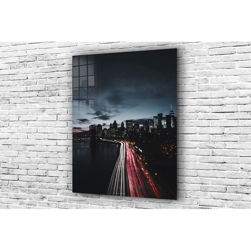 City Highway Night View Print Tempered Glass Wall Art 100% Made in Australia Ready to Hang