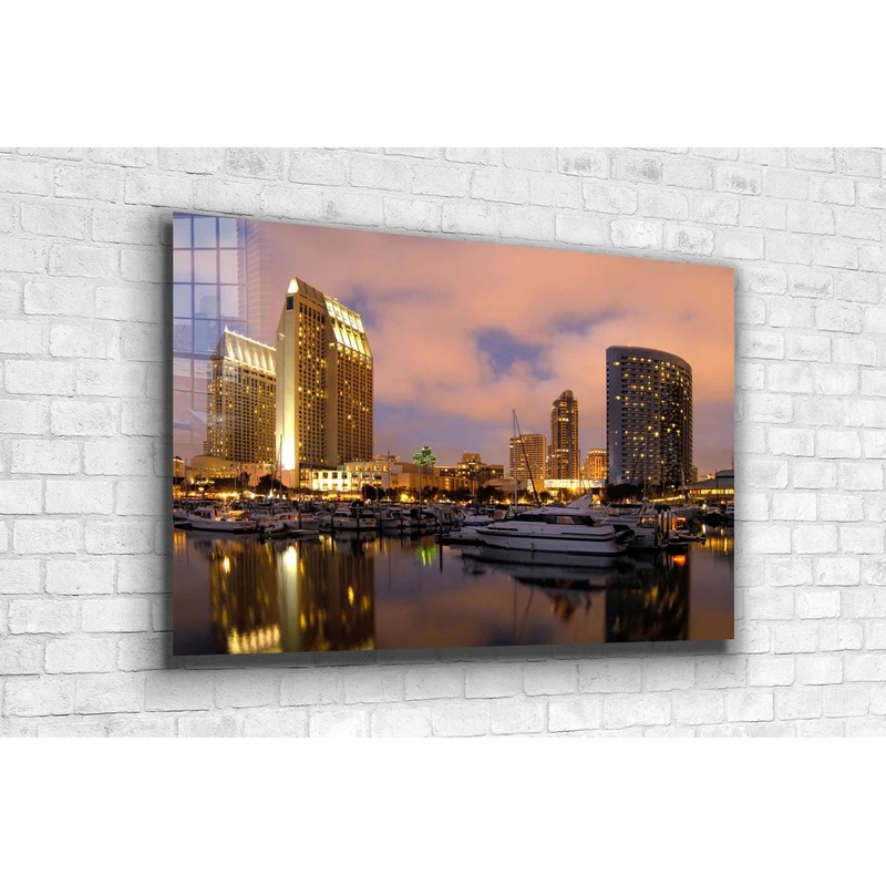 City View on The Beach Print Tempered Glass Wall Art 100% Made in Australia Ready to Hang