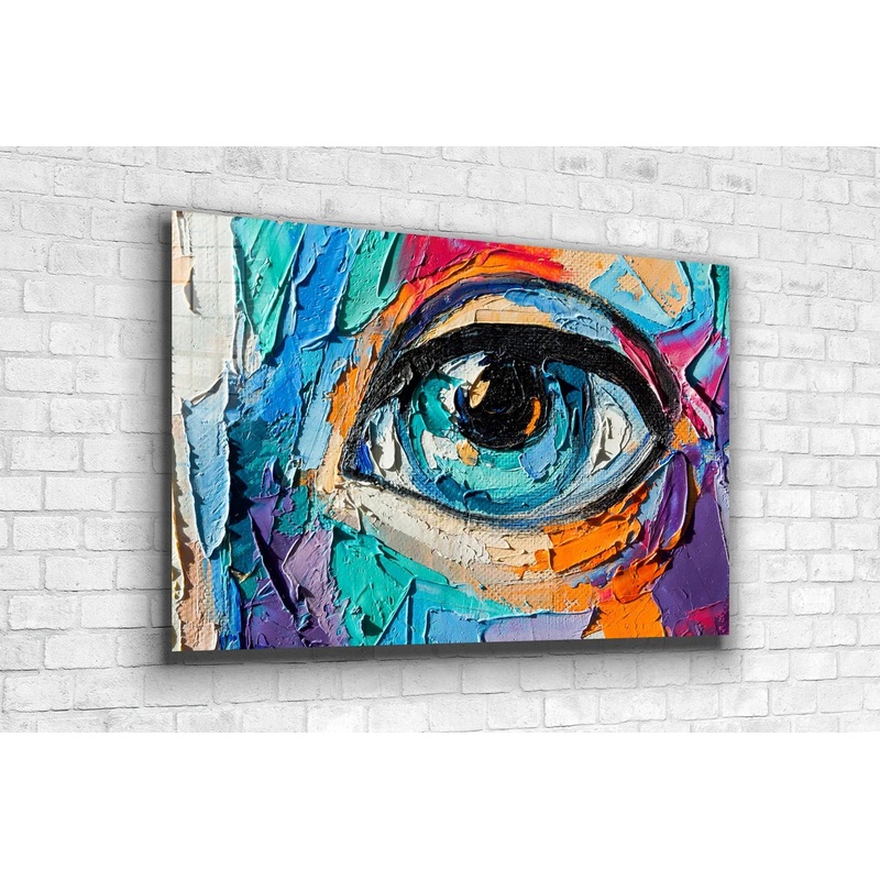 Colorful Eye Painting Print Tempered Glass Wall Art 100% Made in Australia Ready to Hang