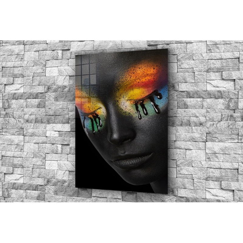 Eye Makeup Black Woman Print Tempered Glass Wall Art 100% Made in Australia Ready to Hang