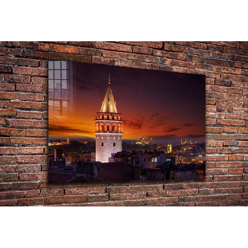 Galata Tower Istanbul Print Tempered Glass Wall Art 100% Made in Australia Ready to Hang