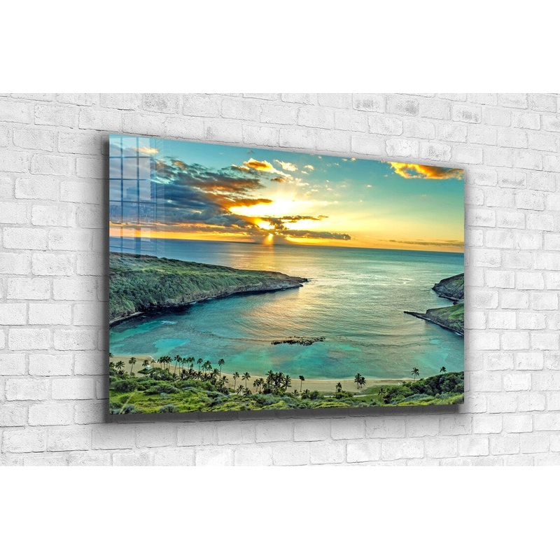 Seaside Sunset View Print Tempered Glass Wall Art 100% Made in Australia Ready to Hang