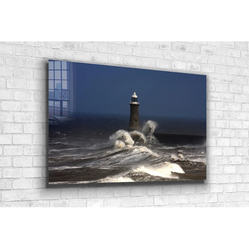 The Lighthouse Beach Print Tempered Glass Wall Art 100% Made in Australia Ready to Hang