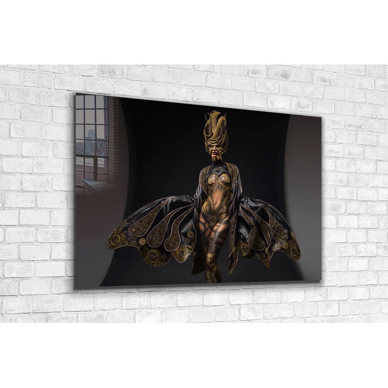 Woman in Costume View Print Tempered Glass Wall Art 100% Made in Australia Ready to Hang