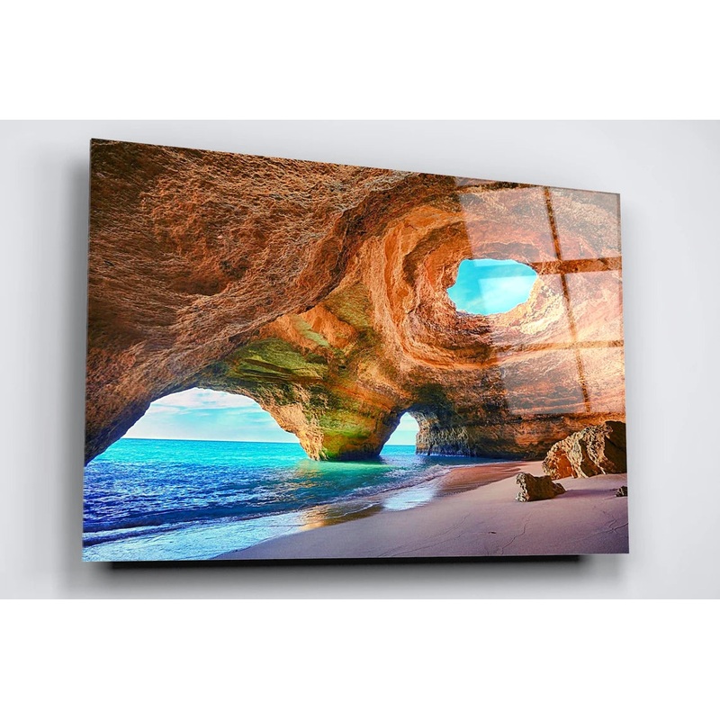 Algarve Portugal Ocean Beach Acrylic Glass Print Tempered Glass Wall Art 100% Made in Australia Ready to Hang