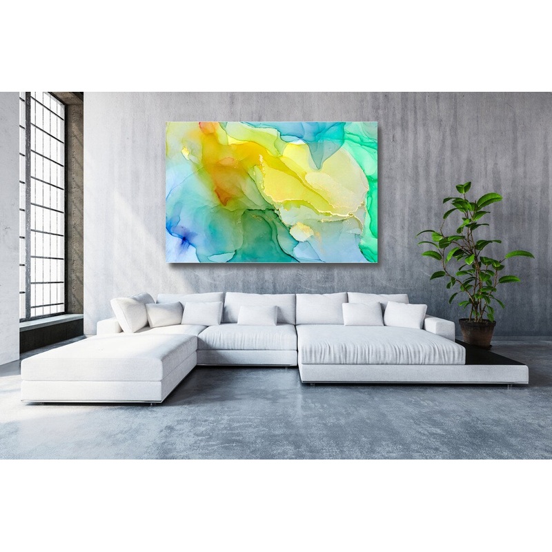 Blue, Green Abstract Art Acrylic Glass Print Tempered Glass Wall Art 100% Made in Australia Ready to Hang