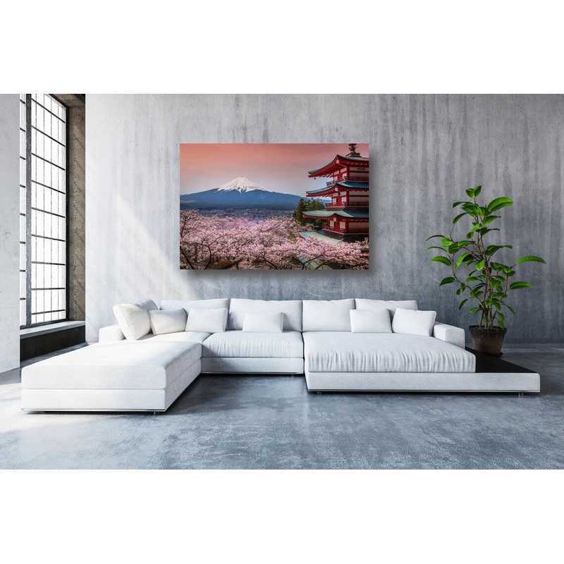 Cherry Blossom Mount Fuji Acrylic Glass Print Tempered Glass Wall Art 100% Made in Australia Ready to Hang