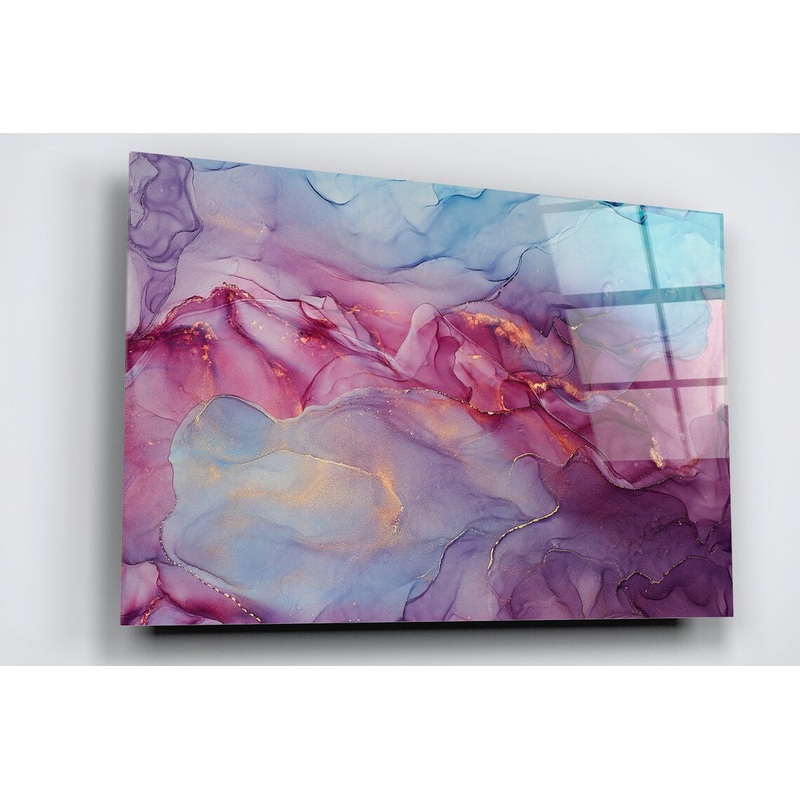 Purple & Blue Abstract Art Acrylic Glass Print Tempered Glass Wall Art 100% Made in Australia Ready to Hang