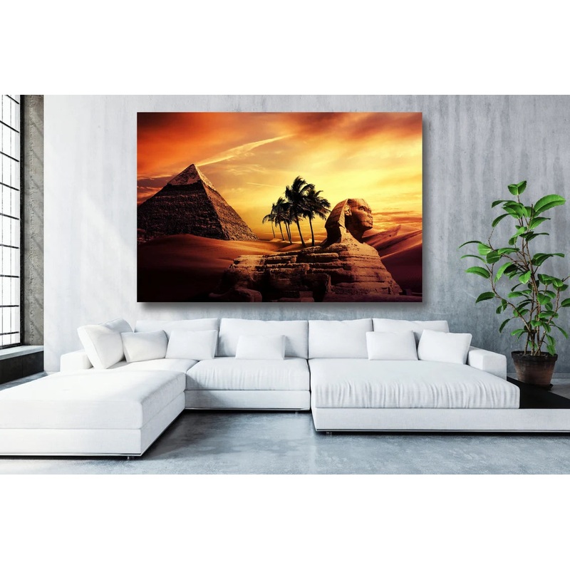 Pyramids And Sphinx Acrylic Glass Print Tempered Glass Wall Art 100% Made in Australia Ready to Hang