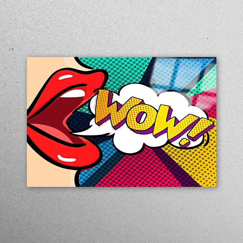Red Lip Wow Acrylic Glass Print Tempered Glass Wall Art 100% Made in Australia Ready to Hang
