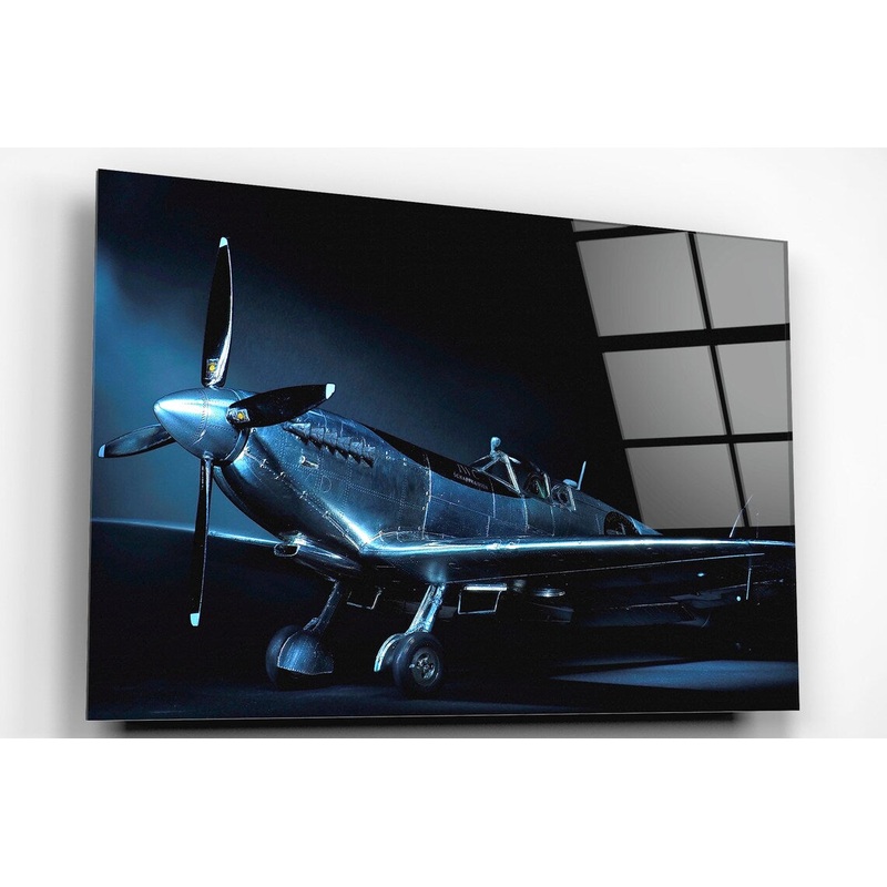 Spitfire Vintage Aircraft Acrylic Glass Print Tempered Glass Wall Art 100% Made in Australia Ready to Hang