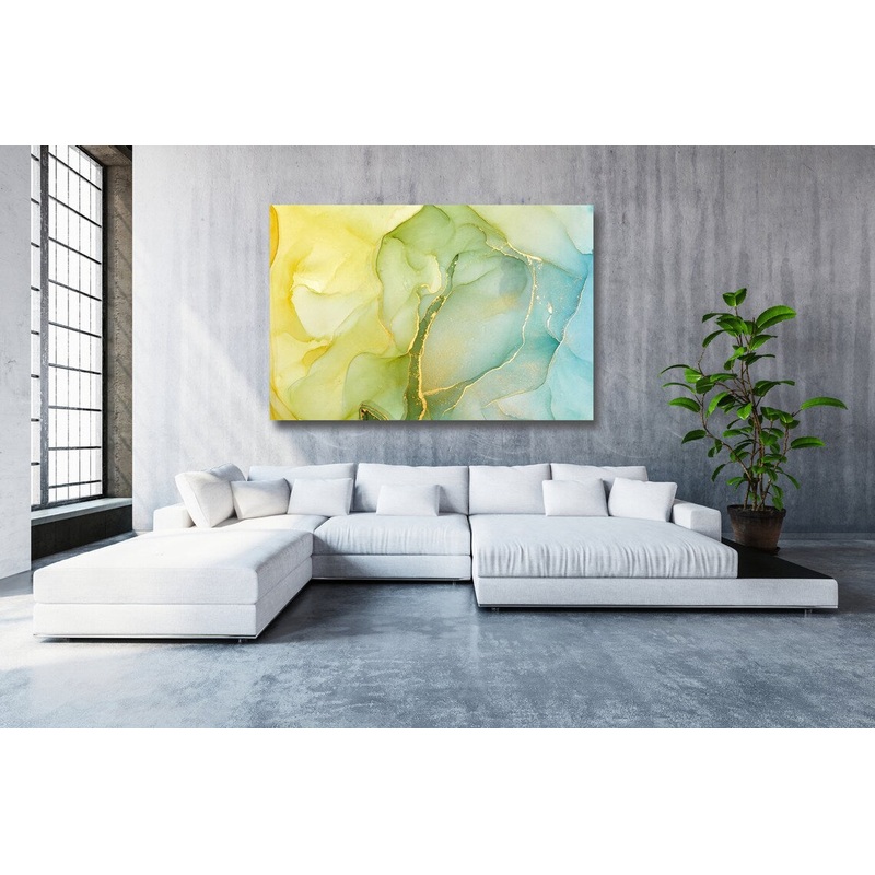 Yellow Abstract Art Acrylic Glass Print Tempered Glass Wall Art 100% Made in Australia Ready to Hang
