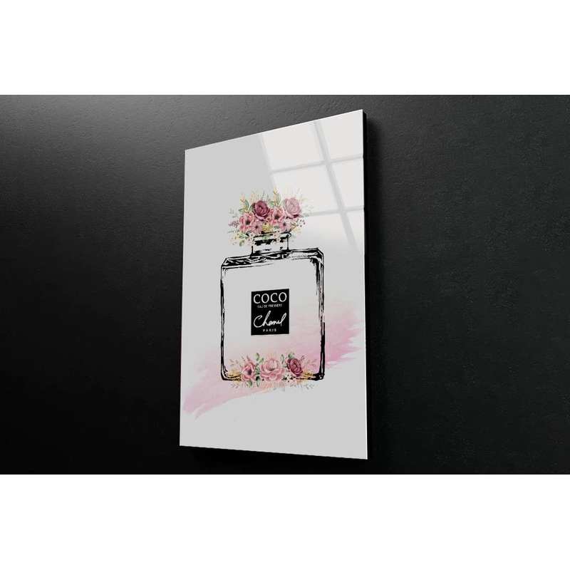 Black Pink Perfume 3D Design Acrylic Glass Print Tempered Glass Wall Art 100% Made in Australia Ready to Hang