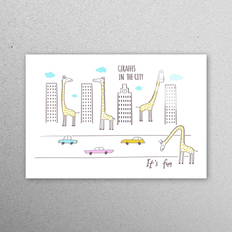 Giraffe In The City Acrylic Glass Print Tempered Glass Wall Art 100% Made in Australia Ready to Hang