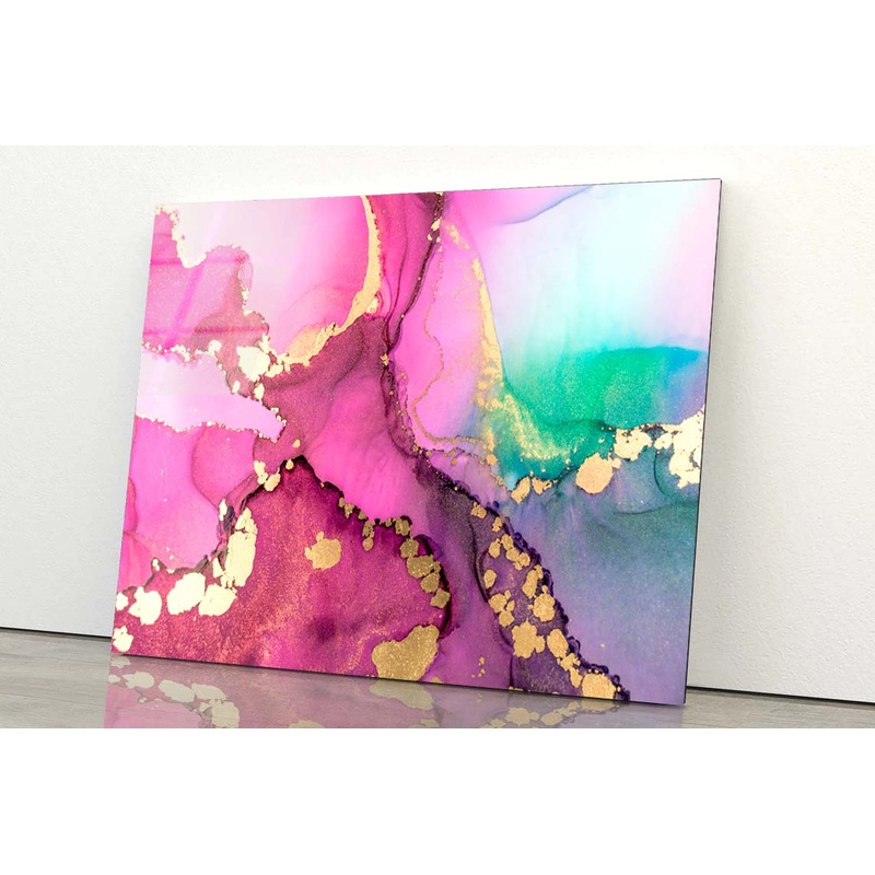 Abstract Fluid Art Painting Acrylic Glass Print Tempered Glass Wall Art 100% Made in Australia Ready to Hang
