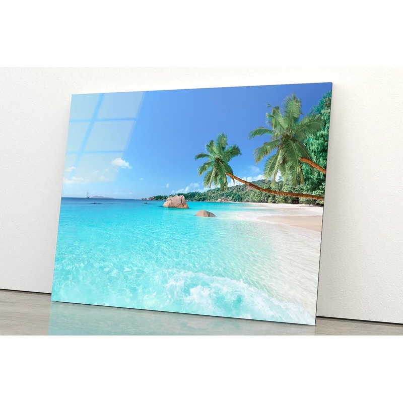Anse Lazio Beach at Praslin Island, Seychelles Acrylic Glass Print Tempered Glass Wall Art 100% Made in Australia Ready to Hang