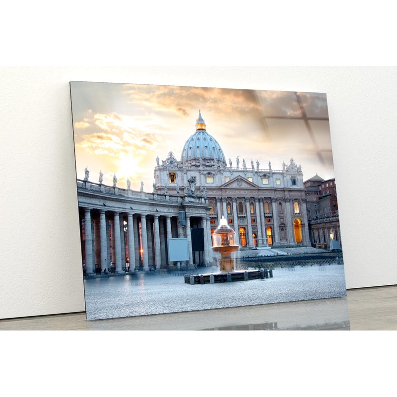 Basilica Di San Pietro, Vatican, Rome, Italy Acrylic Glass Print Tempered Glass Wall Art 100% Made in Australia Ready to Hang