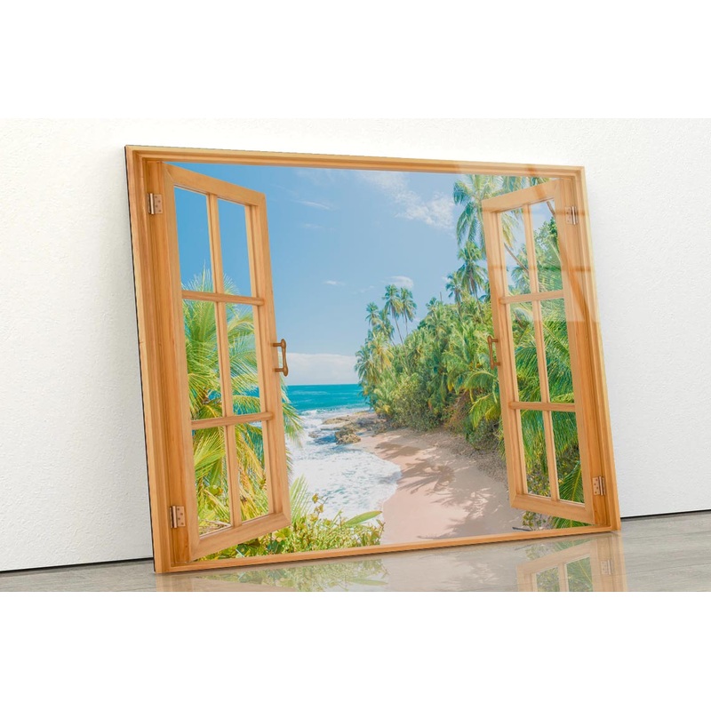 Beach With Window Acrylic Glass Print Tempered Glass Wall Art 100% Made in Australia Ready to Hang
