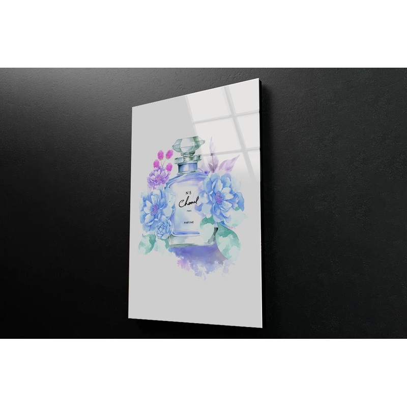 Blue Purple Perfume 3D Design Acrylic Glass Print Tempered Glass Wall Art 100% Made in Australia Ready to Hang