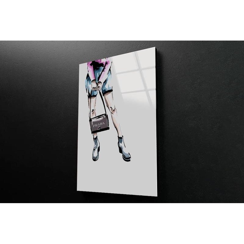 Blue Shoes with Bag 3D Design Acrylic Glass Print Tempered Glass Wall Art 100% Made in Australia Ready to Hang