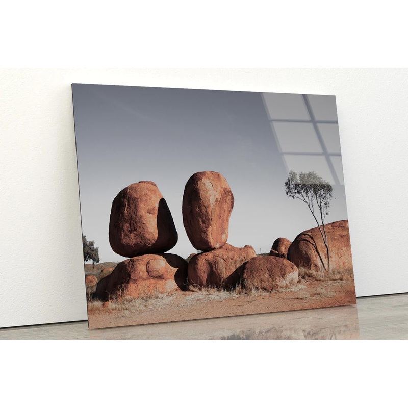 Devils Marbles, Australian Outback Acrylic Glass Print Tempered Glass Wall Art 100% Made in Australia Ready to Hang