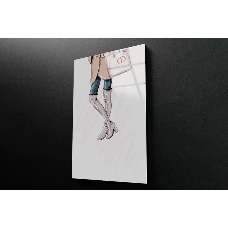 Elegant Pink Boots 3D Design Acrylic Glass Print Tempered Glass Wall Art 100% Made in Australia Ready to Hang