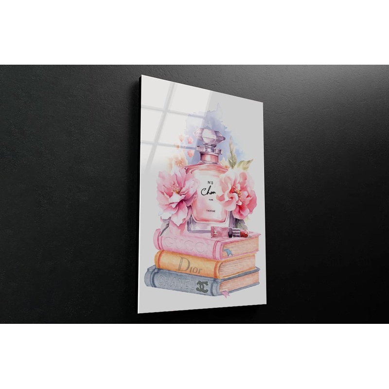 Elegant Pink Perfume 3D Design Acrylic Glass Print Tempered Glass Wall Art 100% Made in Australia Ready to Hang