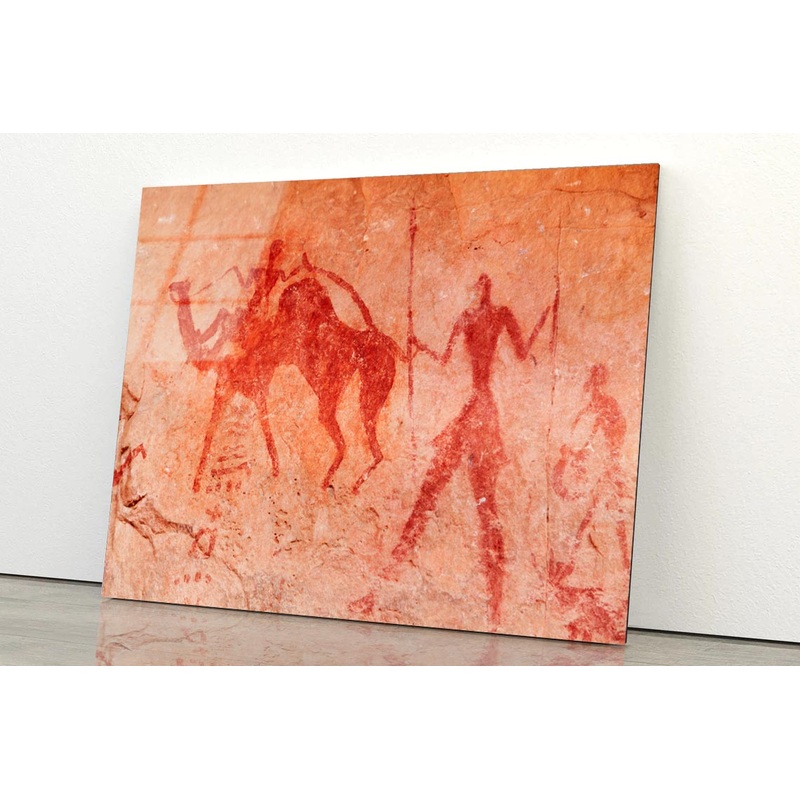 Famous Prehistoric Rock Paintings of Tassili N'Ajjer, Algeria Acrylic Glass Print Tempered Glass Wall Art 100% Made in Australia Ready to Hang