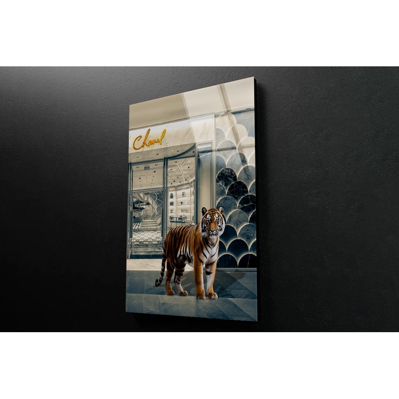 Fashion Store, Tiger 3D Design Acrylic Glass Print Tempered Glass Wall Art 100% Made in Australia Ready to Hang