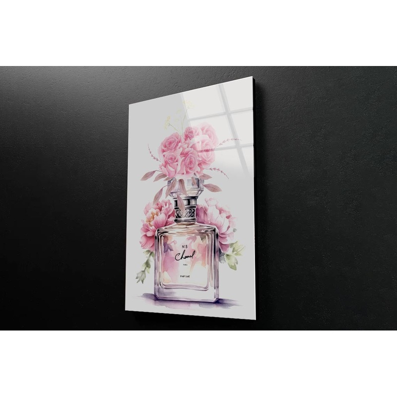 Pink Perfume 3D Design Acrylic Glass Print Tempered Glass Wall Art 100% Made in Australia Ready to Hang