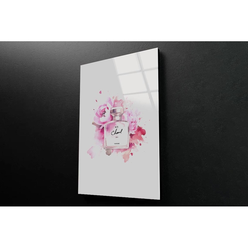 Pink Rose Perfume 3D Design Acrylic Glass Print Tempered Glass Wall Art 100% Made in Australia Ready to Hang