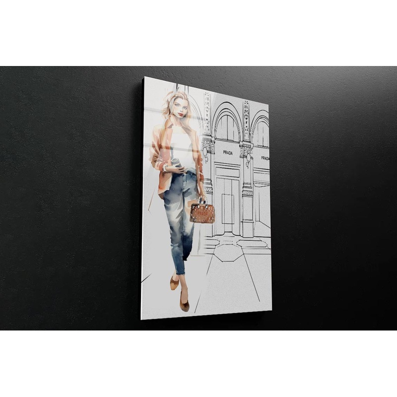 Stylish Girl Art 3D Design Acrylic Glass Print Tempered Glass Wall Art 100% Made in Australia Ready to Hang