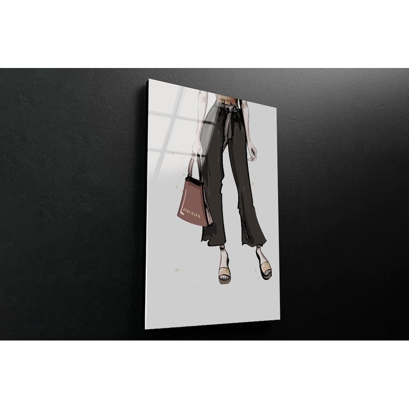 Stylish Slippers 3D Design Acrylic Glass Print Tempered Glass Wall Art 100% Made in Australia Ready to Hang