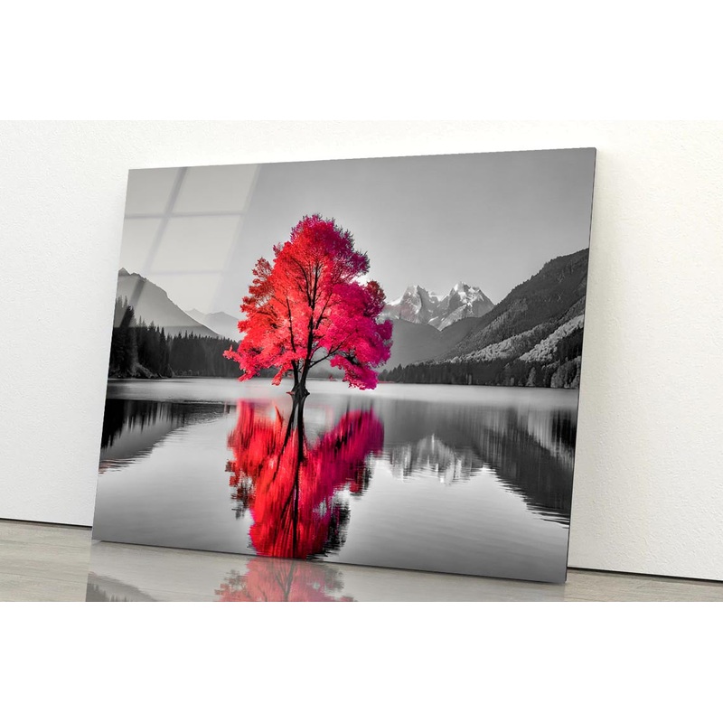 Tree In the Middle of a Lake Acrylic Glass Print Tempered Glass Wall Art 100% Made in Australia Ready to Hang