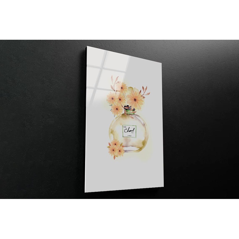 Yellow Perfume 3D Design Acrylic Glass Print Tempered Glass Wall Art 100% Made in Australia Ready to Hang