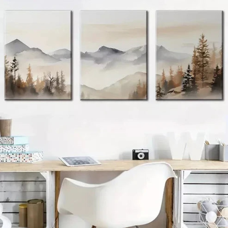 3pcs Abstract Forest Canvas Wall Art Set Canvas Framed 50x70cm - High Quality Print 100% Australian Made Wall Canvas Ready to Hang
