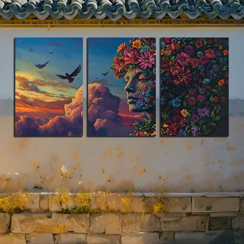 3pcs  Fantasy Art Of Mother Gaia Wall Art Set Canvas Framed 50x70cm - High Quality Print 100% Australian Made Wall Canvas Ready to Hang