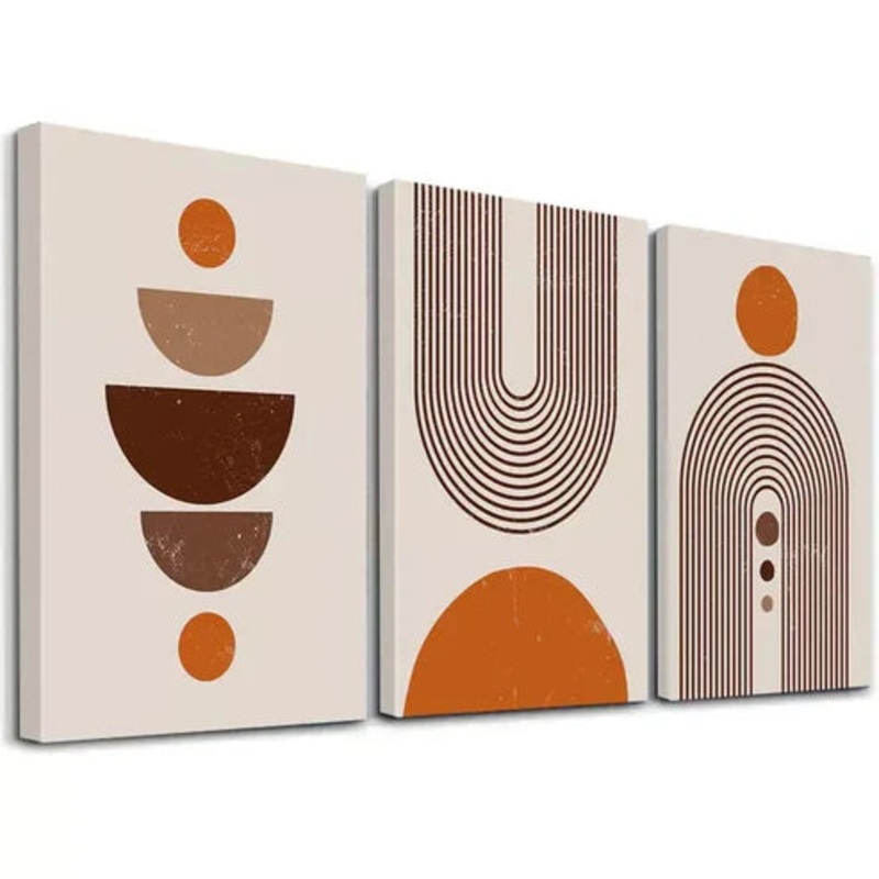 3pcs Minimalist Geometric  Canvas Wall Art Set Canvas Framed 50x70cm - High Quality Print 100% Australian Made Wall Canvas Ready to Hang