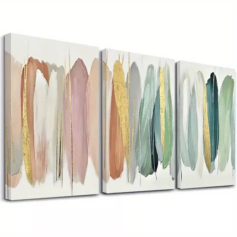 3pcs  Modern Abstract Colorful Banana Leaves  Wall Art Set Canvas Framed 50x70cm - High Quality Print 100% Australian Made Wall Canvas Ready to Hang