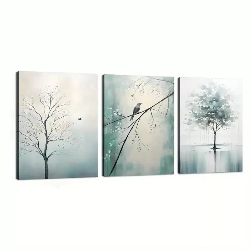 3pcs   Modern Blue Nature   Wall Art Set Canvas Framed 50x70cm - High Quality Print 100% Australian Made Wall Canvas Ready to Hang