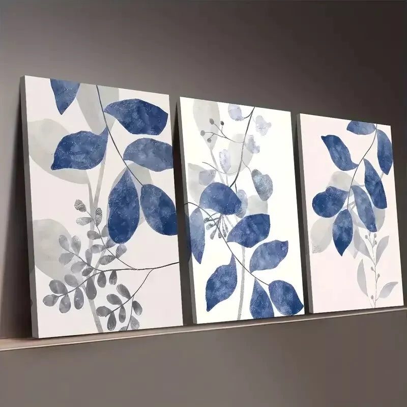 3pcs Modern Style Abstract Natural Plant Leaf Wall Art Set Canvas Framed 50x70cm - High Quality Print 100% Australian Made Wall Canvas Ready to Hang
