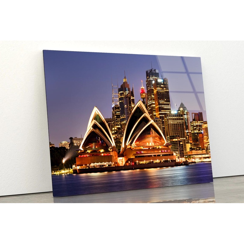 Australia Iconic Sydney City  Acrylic Glass Print Tempered Glass Wall Art 100% Made in Australia Ready to Hang