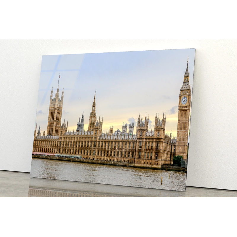 Big Ben with Beautiful Sky In UK Acrylic Glass Print Tempered Glass Wall Art 100% Made in Australia Ready to Hang