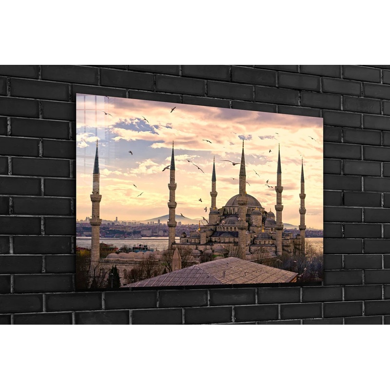 Blue Mosque Istanbul Print Tempered Glass Wall Art 100% Made in Australia Ready to Hang