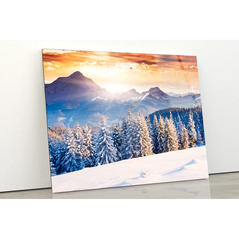Fantastic Evening Winter Landscape  Acrylic Glass Print Tempered Glass Wall Art 100% Made in Australia Ready to Hang
