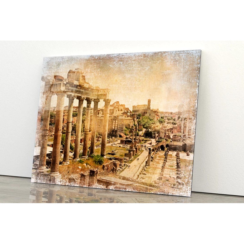Roman Forums - Artistic Retro Styled Picture Acrylic Glass Print Tempered Glass Wall Art 100% Made in Australia Ready to Hang