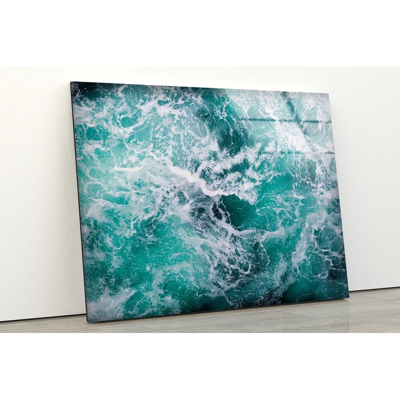 Sea Aerial View Photograph Acrylic Glass Print Tempered Glass Wall Art 100% Made in Australia Ready to Hang