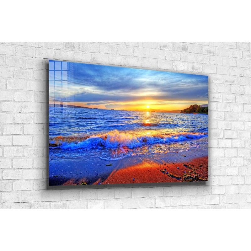 Seaside Cloudy Sky View Print Tempered Glass Wall Art 100% Made in Australia Ready to Hang