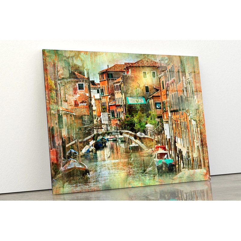 Venice, Artwork in Painting Style Acrylic Glass Print Tempered Glass Wall Art 100% Made in Australia Ready to Hang